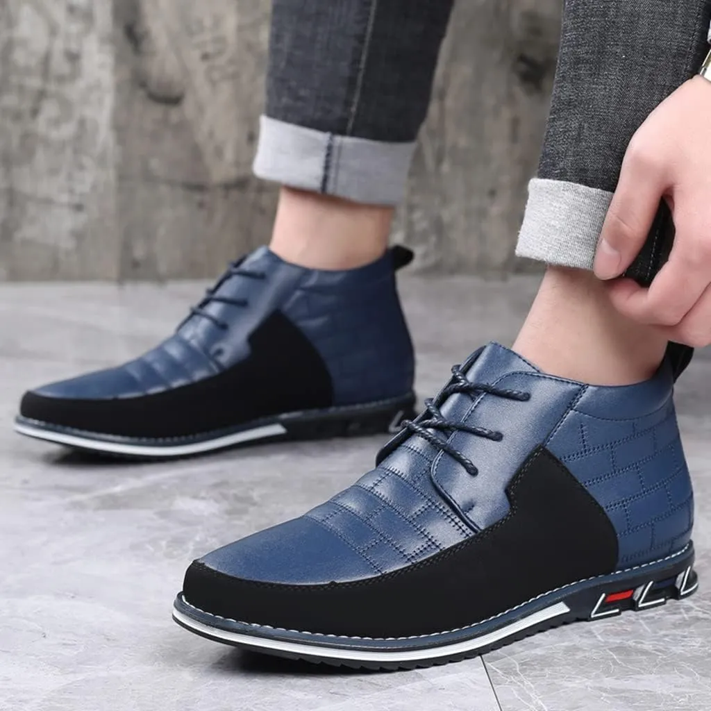 Mens Casual Business High-top Loafers Shoes Sneakers Comfort Walking for Male Work Office Dress Leather Slip-on Fashion Driving Loafer