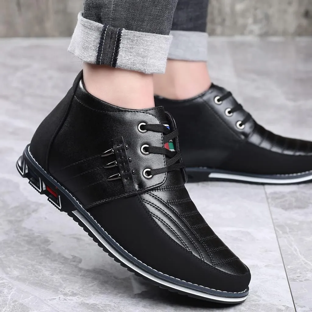 Mens Casual Business High-top Loafers Shoes Sneakers Comfort Walking for Male Work Office Dress Leather Slip-on Fashion Driving Loafer