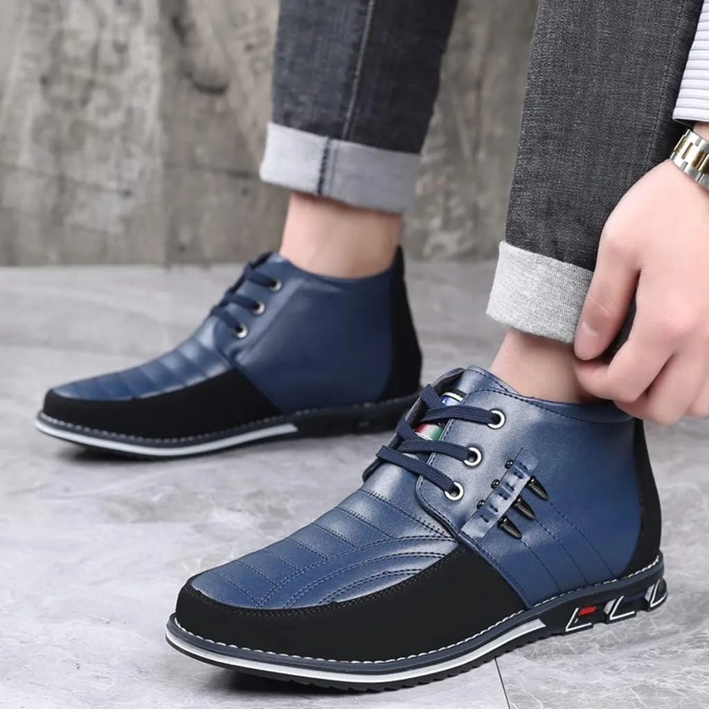 Mens Casual Business High-top Loafers Shoes Sneakers Comfort Walking for Male Work Office Dress Leather Slip-on Fashion Driving Loafer