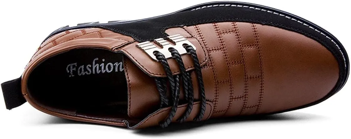 Men's Casual Lace Up Business Oxford Leather Shoes Comfort Loafers for Male Business Work Office Dress
