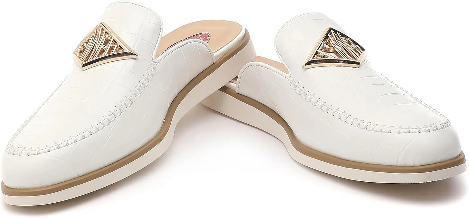 Men's Casual Slip-on Mule Loafer,Mens Fashion Backless Dress Slippers Comfy Lightweight Walking Penny Shoes for Men