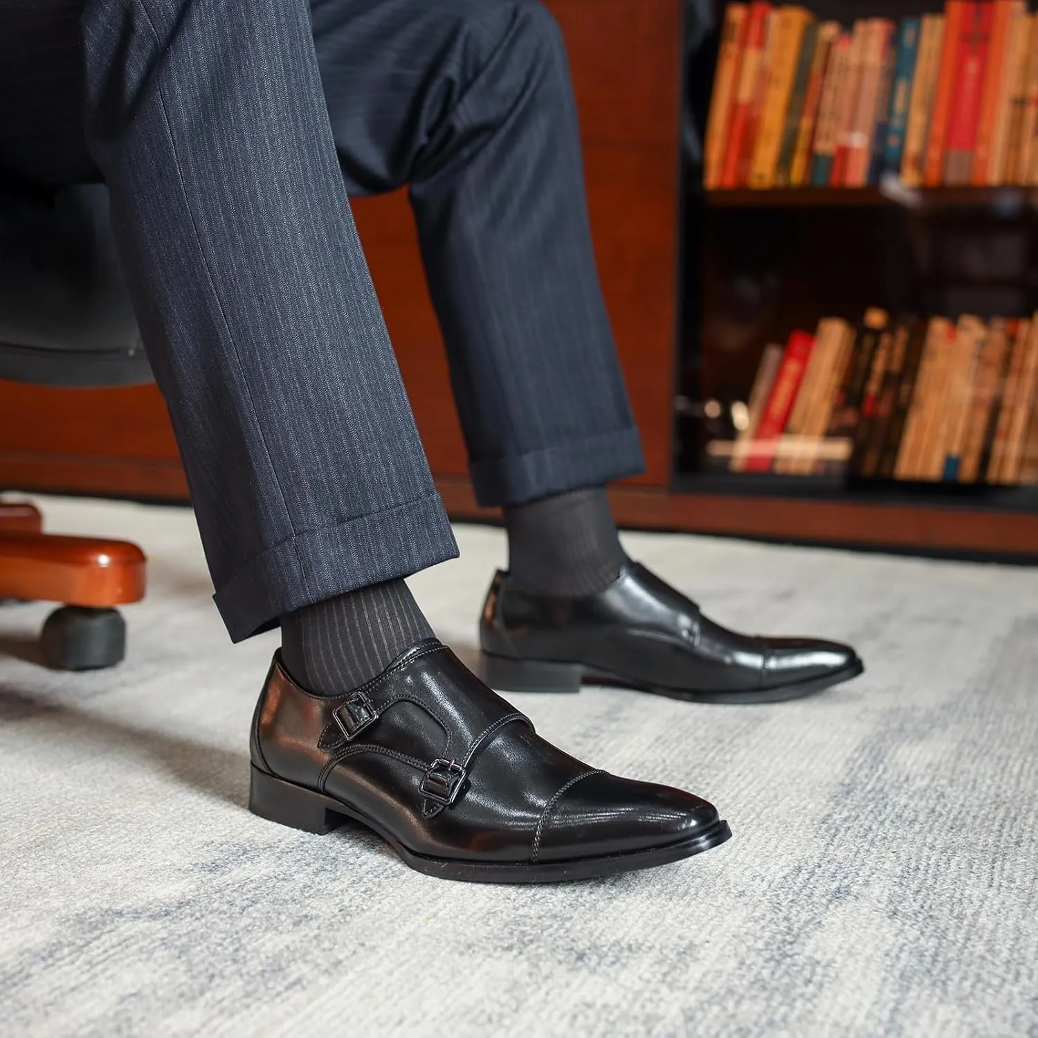 Men's Dress Shoes Formal Business Shoes Classic Oxfords Monk Strap Slip on Loafers