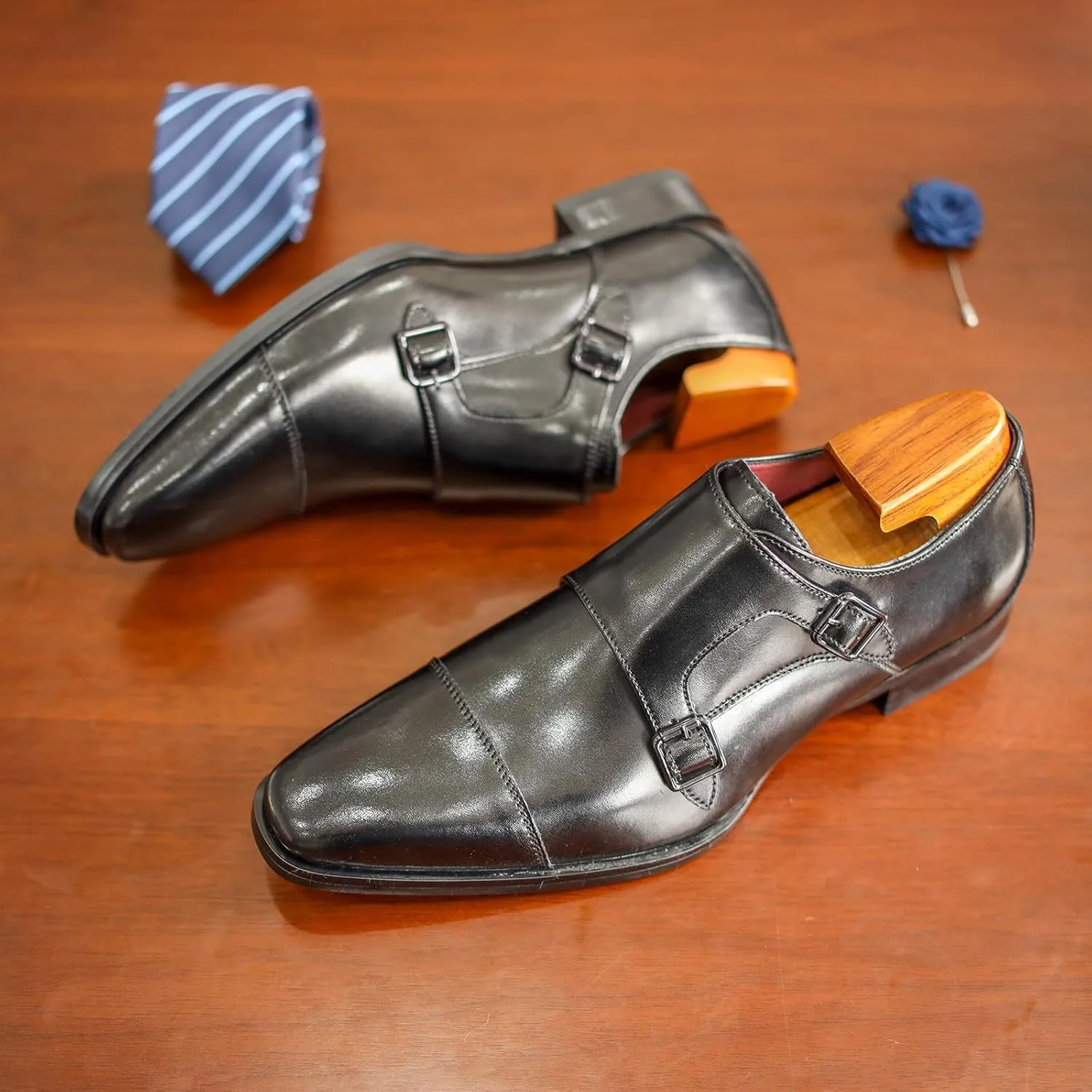 Men's Dress Shoes Formal Business Shoes Classic Oxfords Monk Strap Slip on Loafers