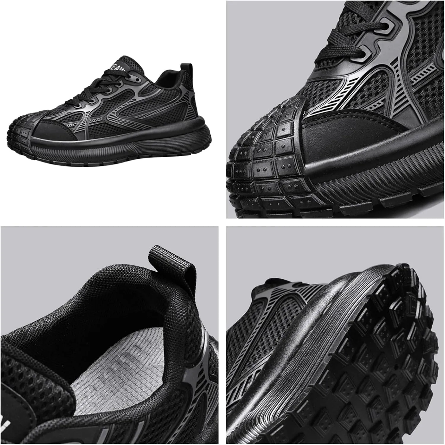 Men's Fashion Breathable Mesh Lace Up Sneakers Casual Platform Running Tennis Shoes for Athletic Gym Workout Training Walking