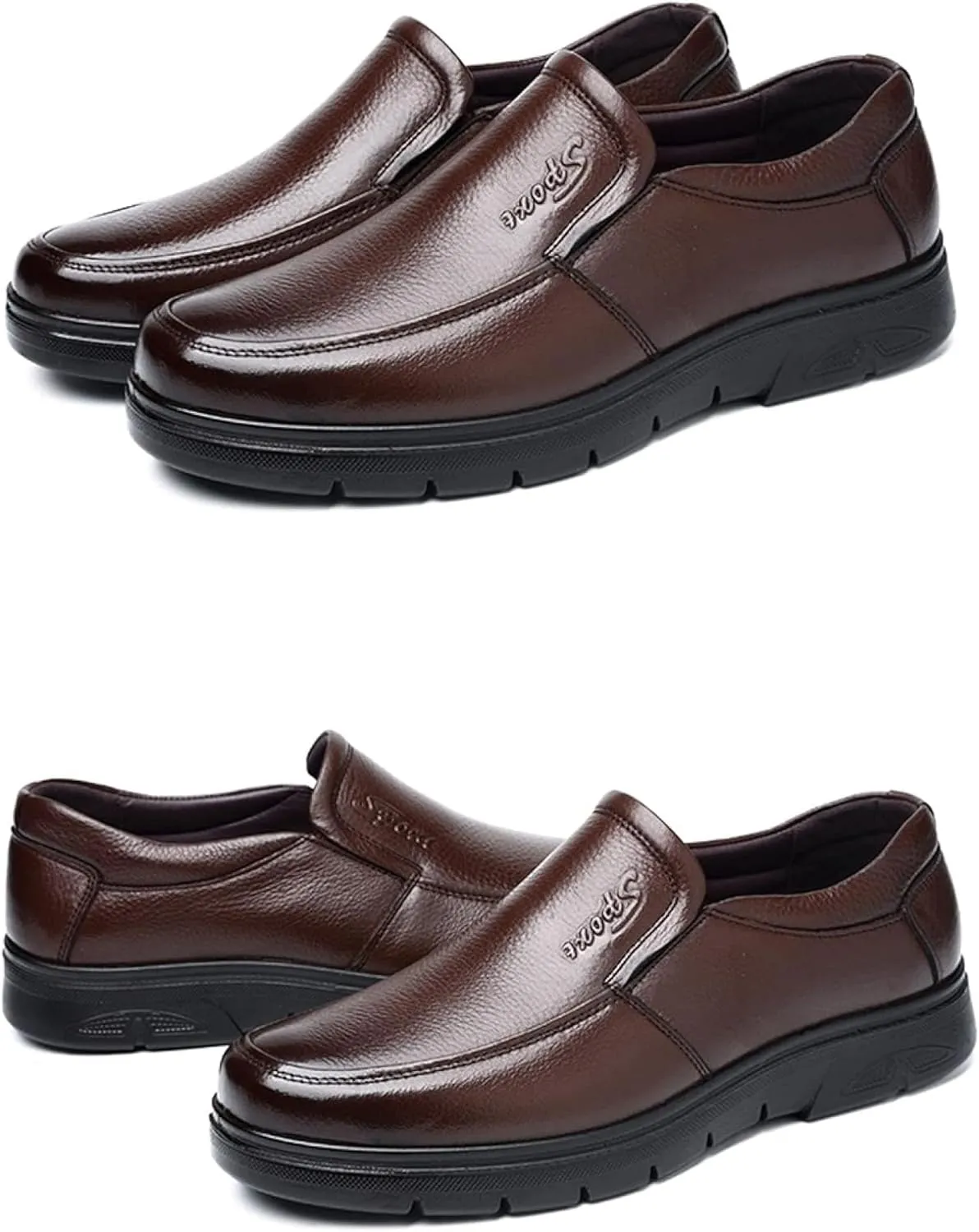 Men's Formal Shoes, Gentlemen's Office and Business Shoes, Elegant Soft Leather Loafers, Classic Spring and Autumn Pull-Over Shoes, Formal Shoes