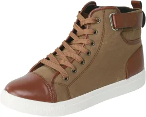 Men's High Top Board Shoes Leather Non Slip Walking Shoes Casual Lace Up Arch Support Shoes Mens Sneaker Boots Size 12