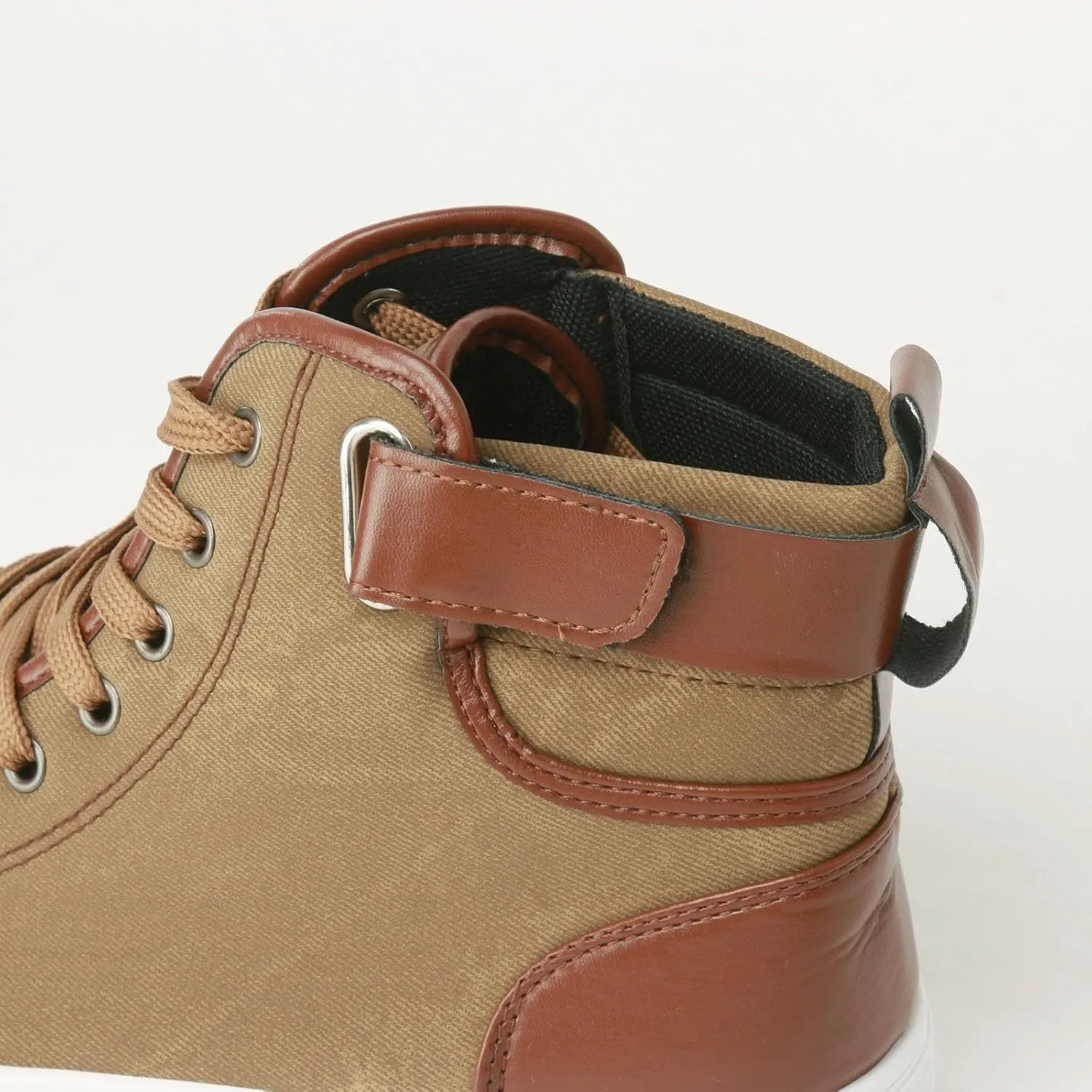 Men's High Top Board Shoes Leather Non Slip Walking Shoes Casual Lace Up Arch Support Shoes Mens Sneaker Boots Size 12