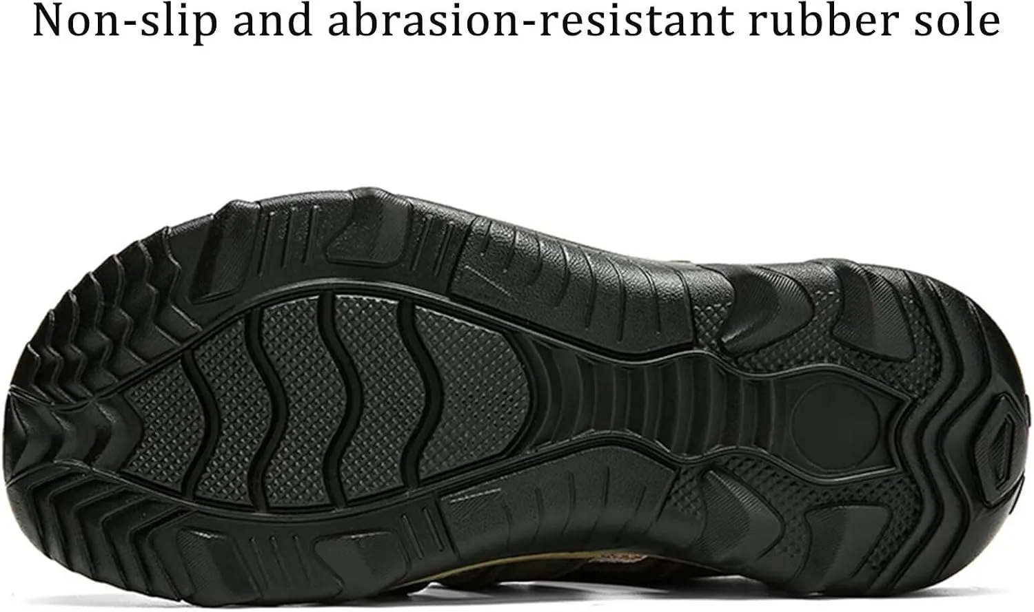 Mens Hiking Sandals Closed Toe Summer Outdoor Beach Sandals Adjustable Leather Water Shoes