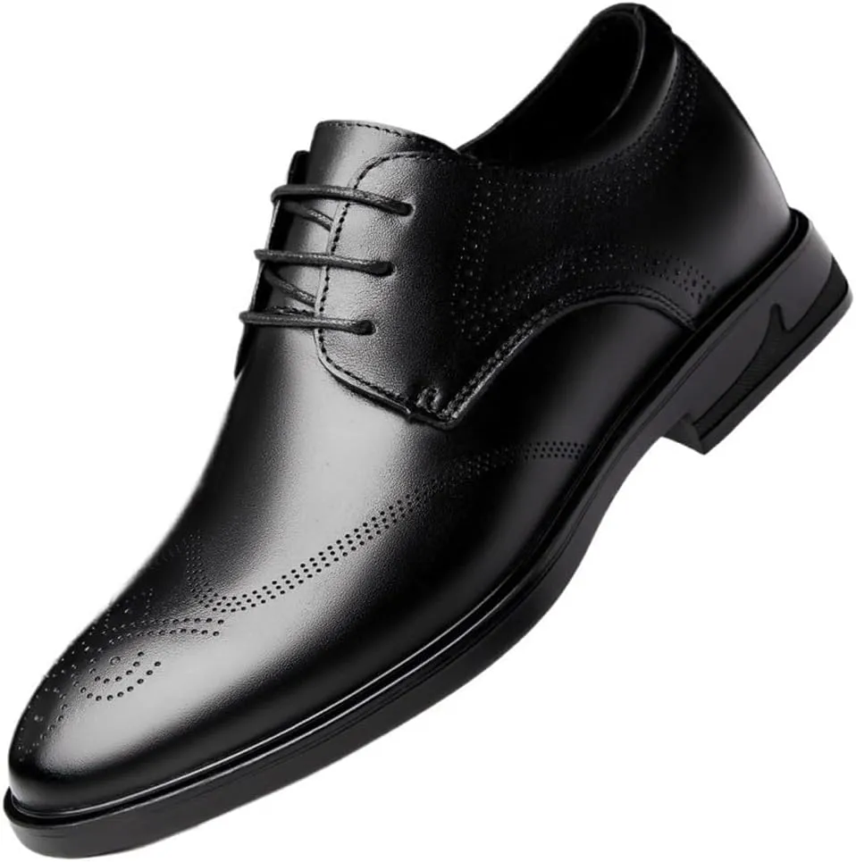 Men’s Leather Monk Strap Loafers Dress Shoes Lace Up Business Formal Round Toe Wedding Classic Office Comfortable Oxford