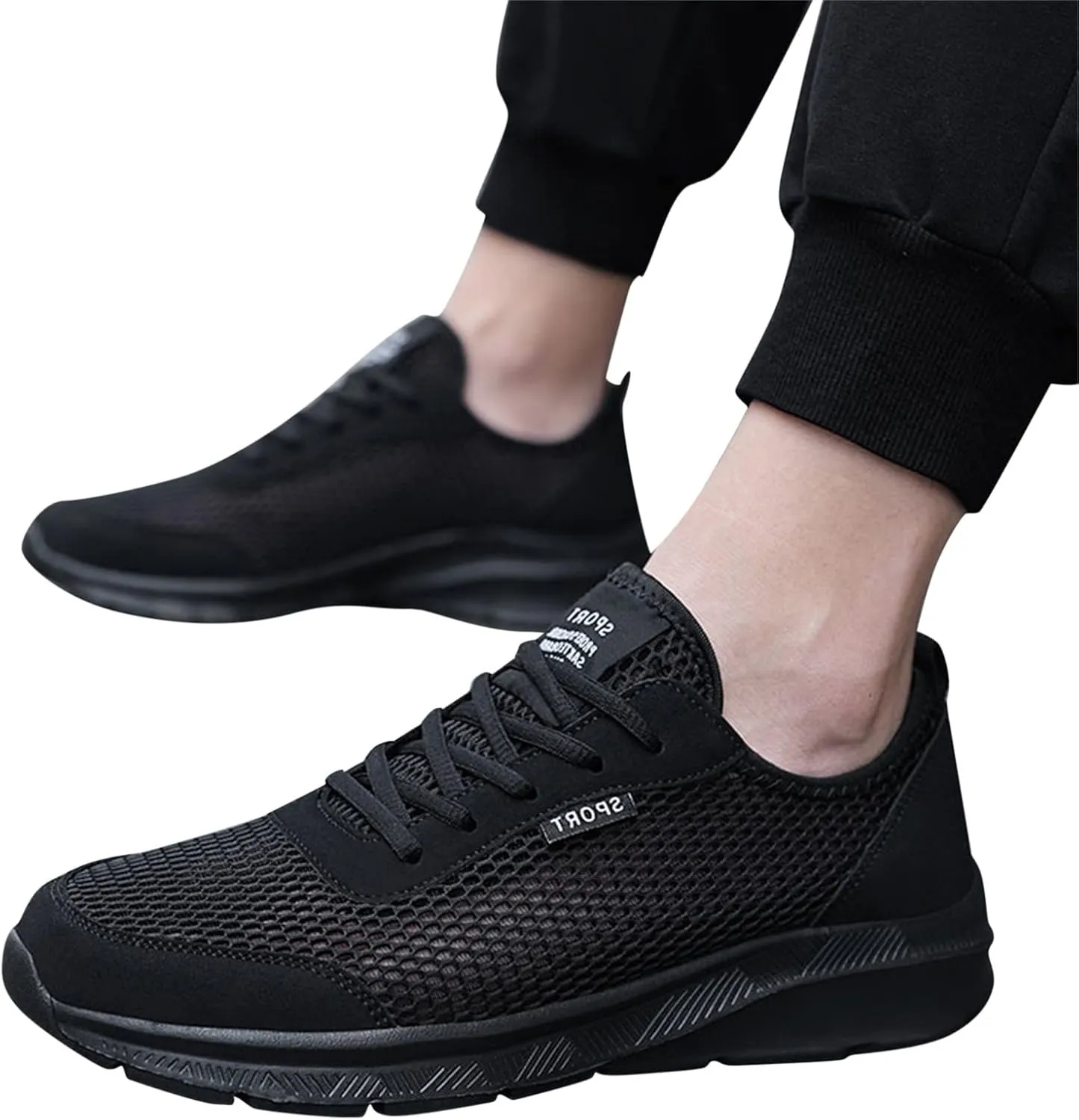 Men's Non Slip Running Shoes Ultra Light Breathable Casual Walking Shoes Fashion Sneakers Mesh Workout Sports Shoes