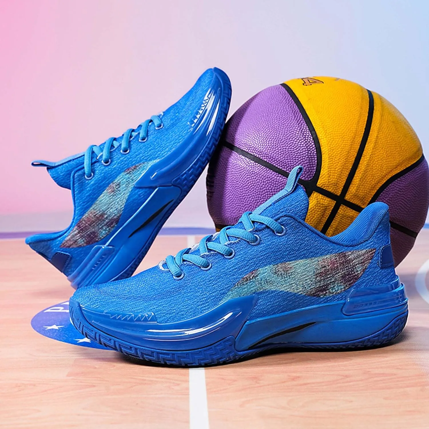 Men's Professional Basketball Shoes Breathable Mesh Sneakers Indoor and Outdoor Non-Slip Training Running Shoes Women's Fashion Sports Tennis Basketball Shoes