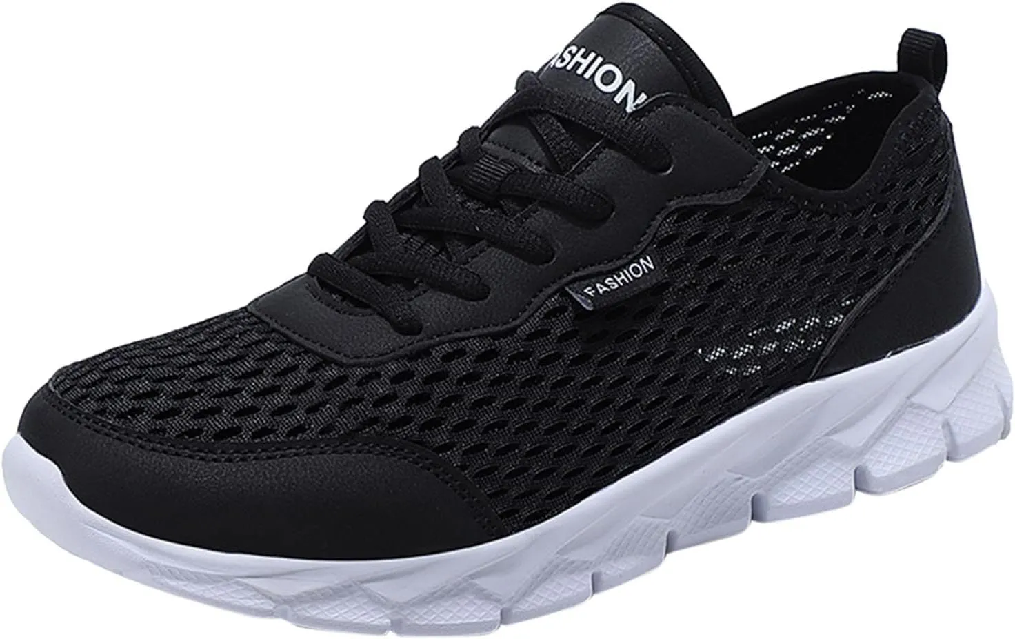Mens Running Shoes Mesh Breathable Fashion Sneakers Lace Up Platform for Hiking Tennis Wide Feet Casual Trainers Comfortable Sneaker Non-Slip Lightweight Summer Shoes