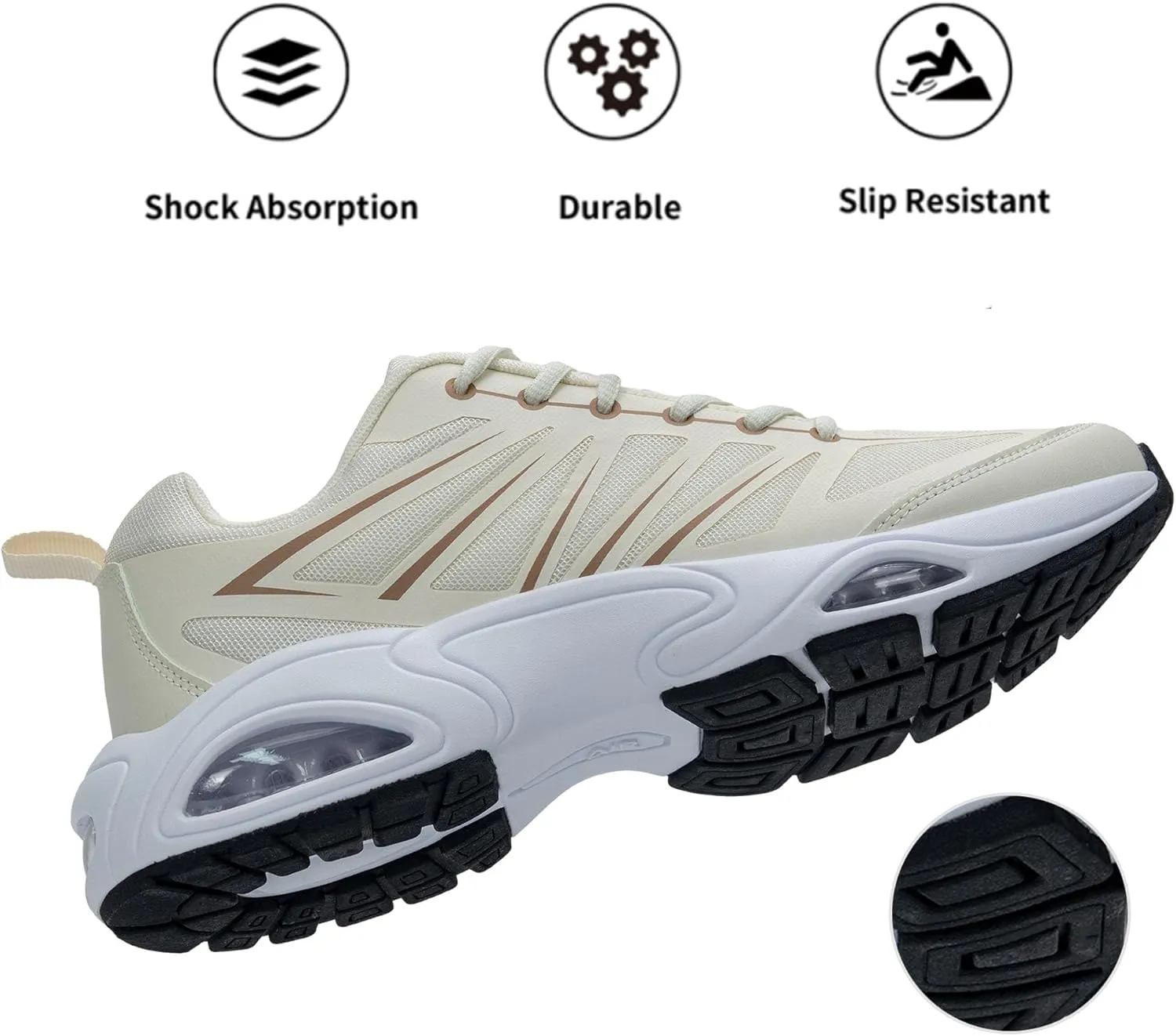 Mens Running Shoes Tennis Walking Sneaker Air Cushion Slip on Shoes for Gym Jogging Fitness Size 8-13