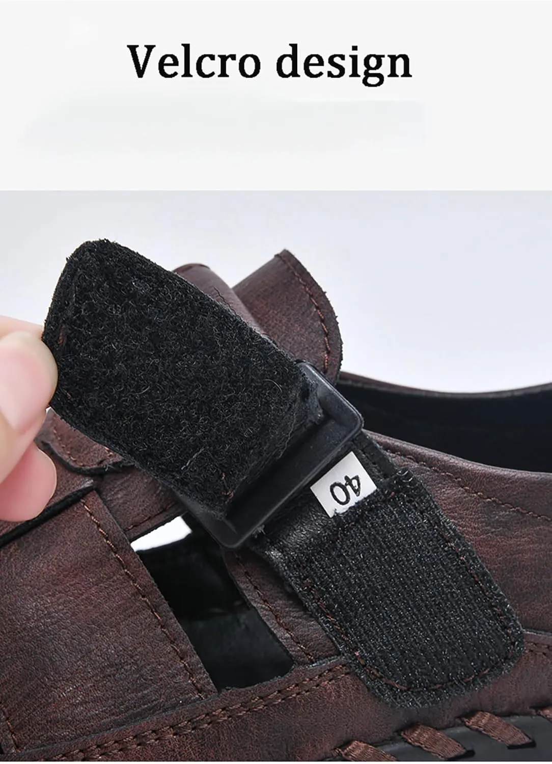 Men's Sandals Mens Closed Toe Leather Sandals Outdoor Adjustable Fisherman Hiking