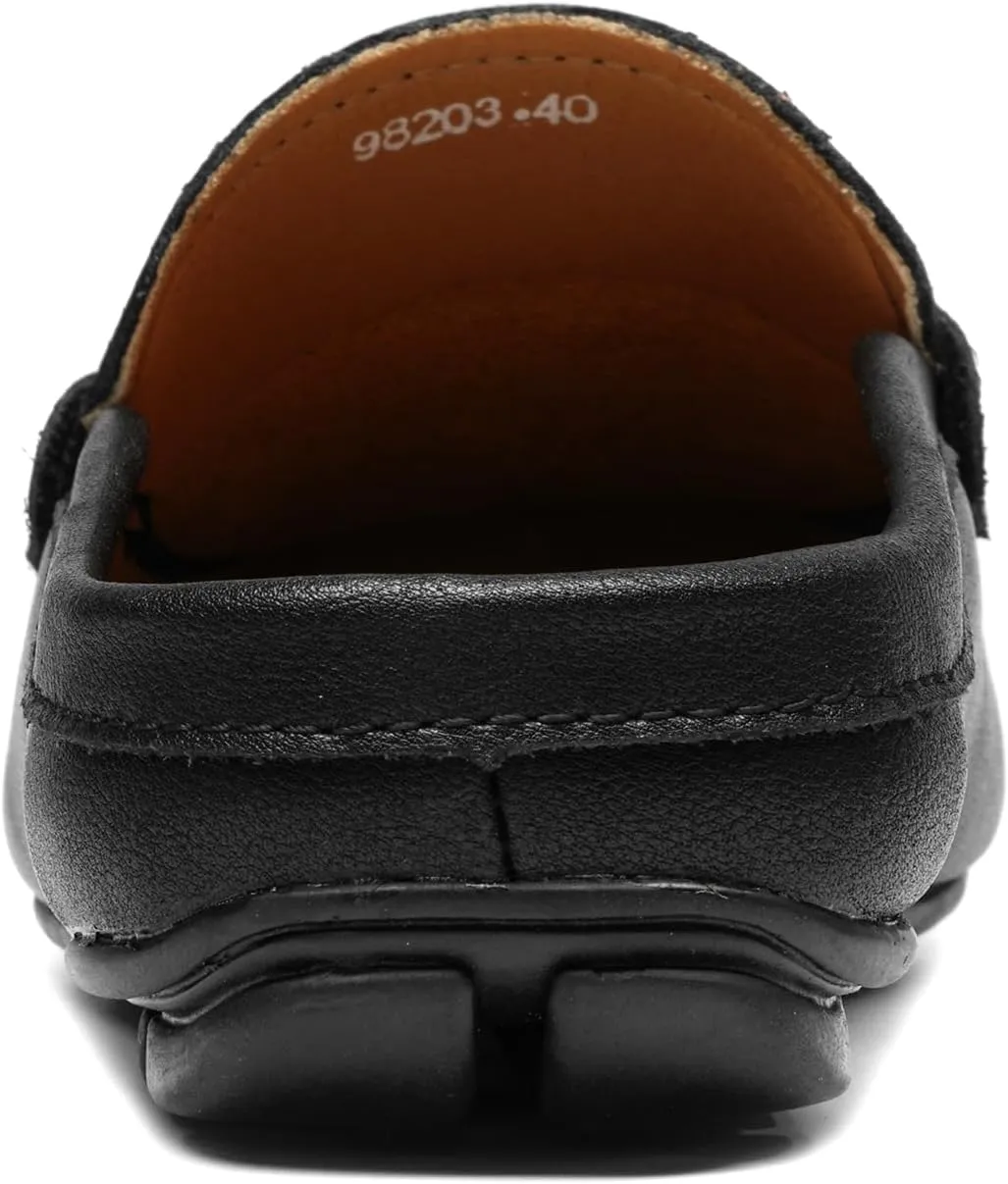 Men’s Slip-On Loafers Handmade Leather Slippers Breathable Comfortable Soft Hand Stitched no-Heel Casual Shoes for Men