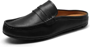 Men’s Slip-On Loafers Handmade Leather Slippers Breathable Comfortable Soft Hand Stitched no-Heel Casual Shoes for Men