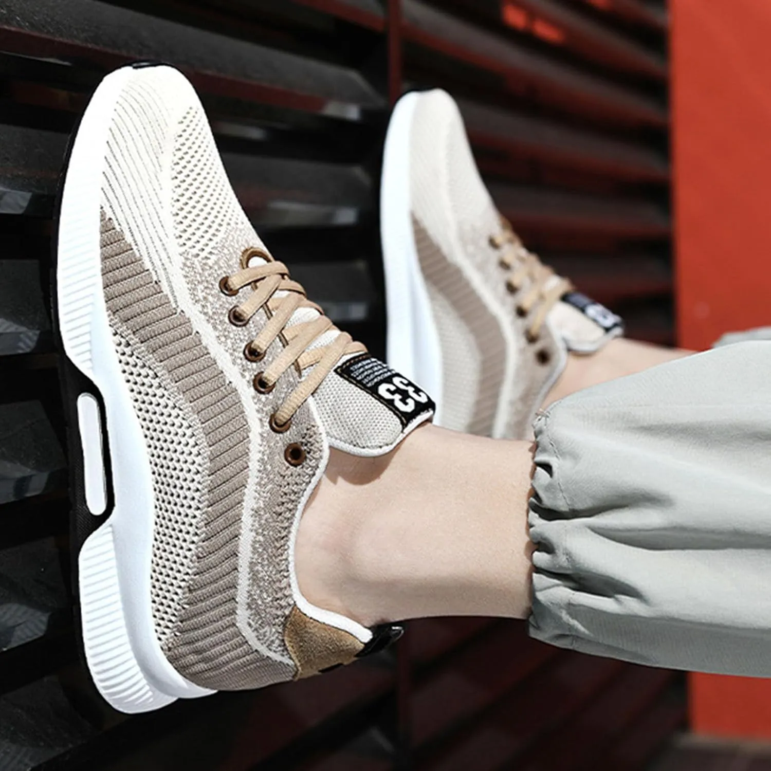 Mens Slip On Sneakers Non Slip Walking Shoes Lightweight Athletic Shoes Casual Running Shoe Increase Height 6/8/10CM