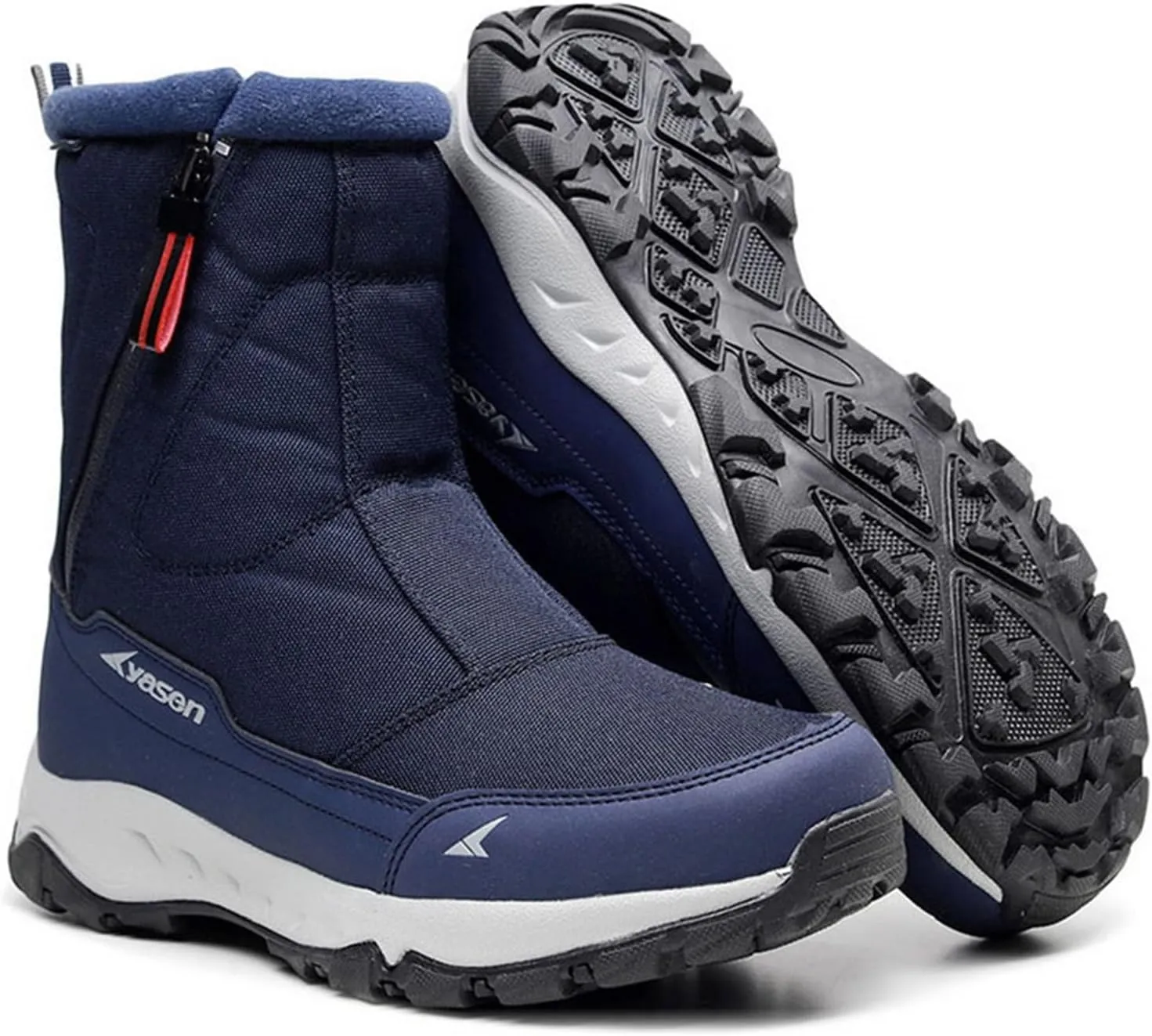 Mens Snow Boots Waterproof,Casual Lightweight Fur Lined Winter Sneakers for Men,Comfortable Anti-Slip Cold-Weather Warm Winter Work Boots