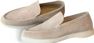 Men's Suede Loafers Slip-Ons Moccasins for Men Summer Dress Shoes Lightweight and Breathable Flat Loafer Casual Driving Walking Shoes Oxford Shoes