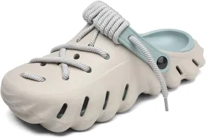 Men's Summer Mules Clogs ，Breathable Hollow Design Garden Clogs Lightweight and Soft Couple Beach Shoes for Beach, Garden, and Water Activities