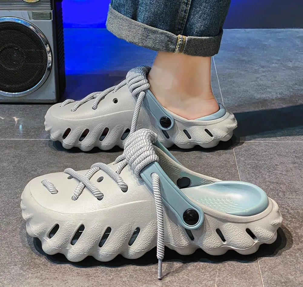 Men's Summer Mules Clogs ，Breathable Hollow Design Garden Clogs Lightweight and Soft Couple Beach Shoes for Beach, Garden, and Water Activities