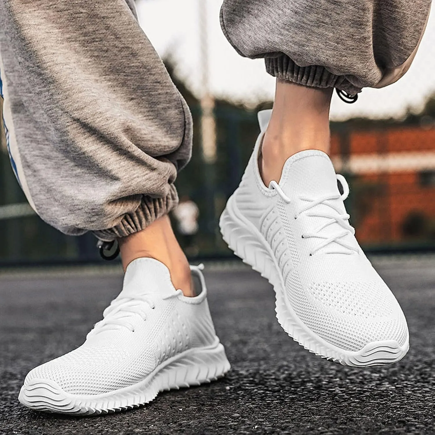 Men's Training Lace-Up Shoes Breathable Mesh Lightweight Comfortable Sneakers for Athletic Running, Gym Workouts & Outdoor Walking Soft Bottom Sport Slip On Men Shoes
