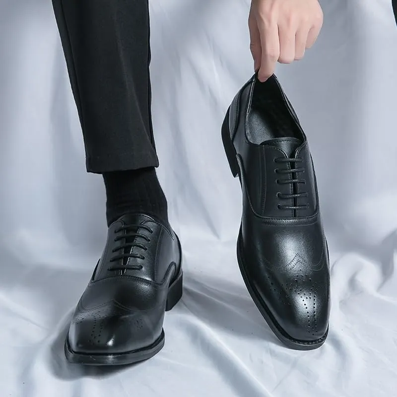 Mens Tuxedo Shoes Comfort Leather Fashion Oxford Shoes Dress Shoes Comfort Soft Men Oxford Classic Lace-up