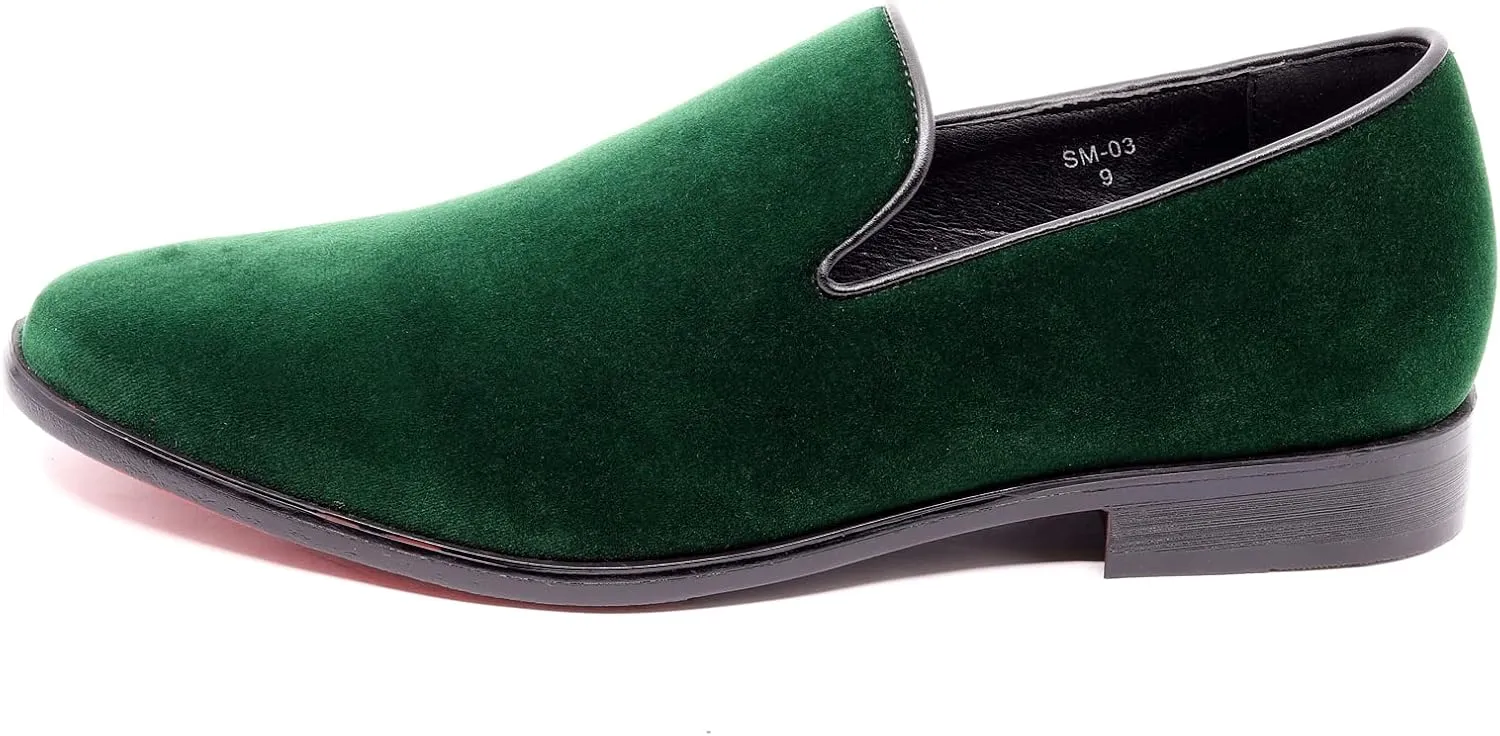 Men's Vintage Velvet Designer Classic Dress Tuxedo Loafers Slip On Shoes SM-03