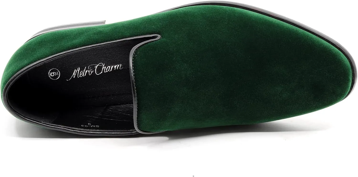 Men's Vintage Velvet Designer Classic Dress Tuxedo Loafers Slip On Shoes SM-03