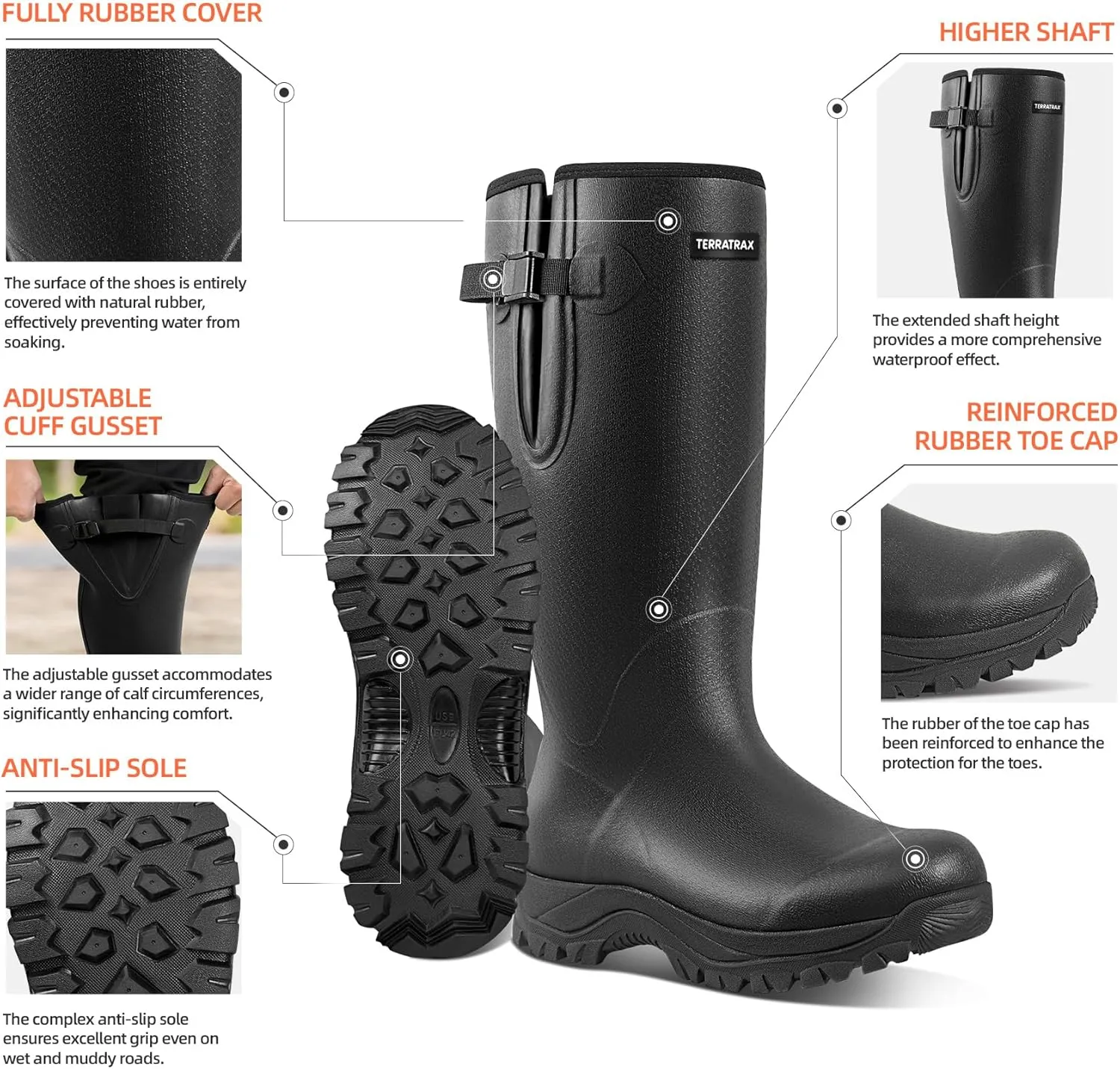 Men’s Wellington Shoes Waterproof Insulated Hunting Rubber Boots – Combining durability and elegance. Ideal for various occasions. Step out in confidence All season