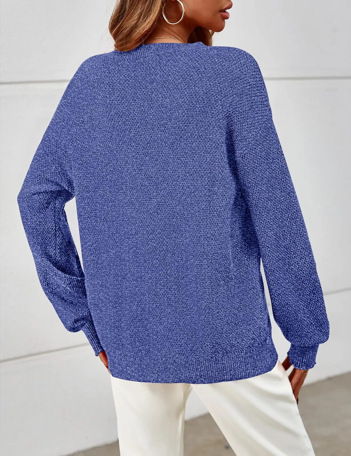 MEROKEETY Women's 2025 Fall Winter Oversized Pullover Sweater Trendy Crew Neck Long Sleeve Heathered Knit Jumper Tops