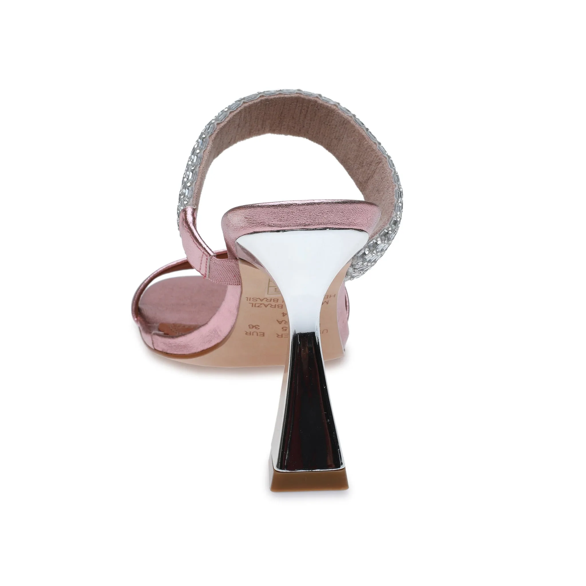 Metallic Rose Gold Mule with Jewels