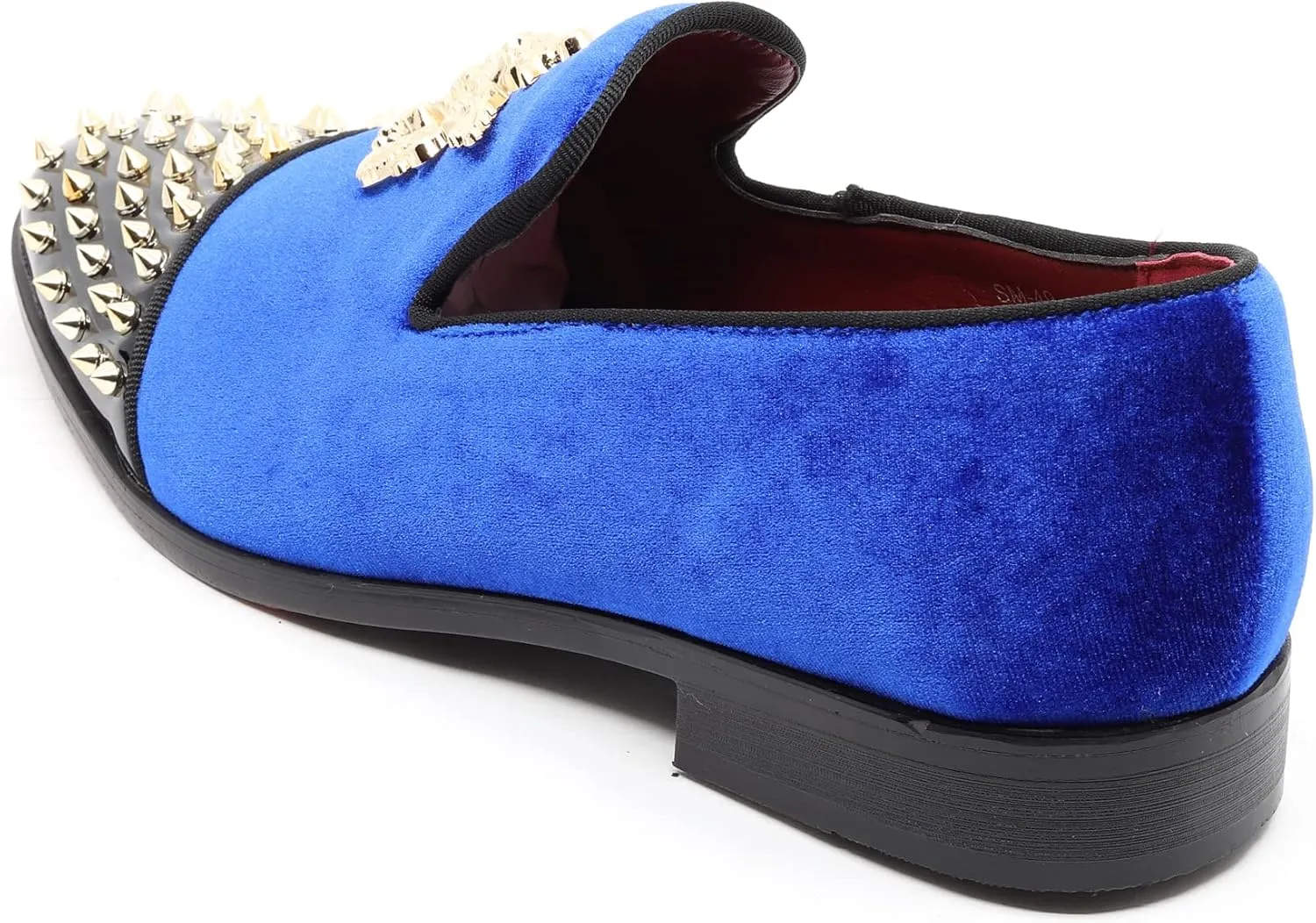 Metrocharm Men's Fashion Velvet Smoking Spike Dress Loafers Slip On Shoes SM-49