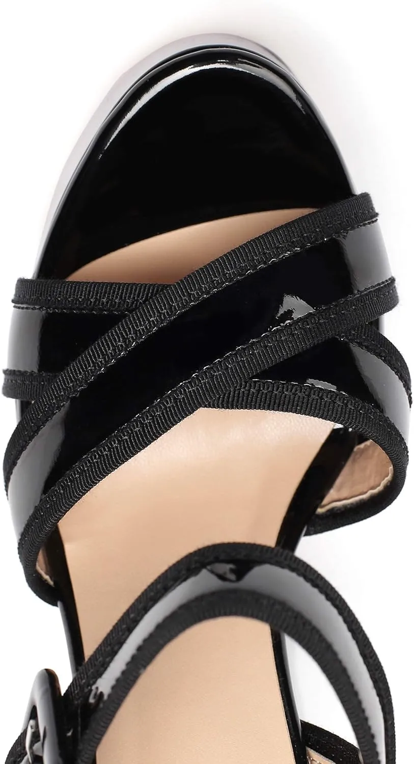 Mettesally Women's Chunky Platform Heels Open Toe Ankle Strap Block Heel Sandals Party Summer Shoes