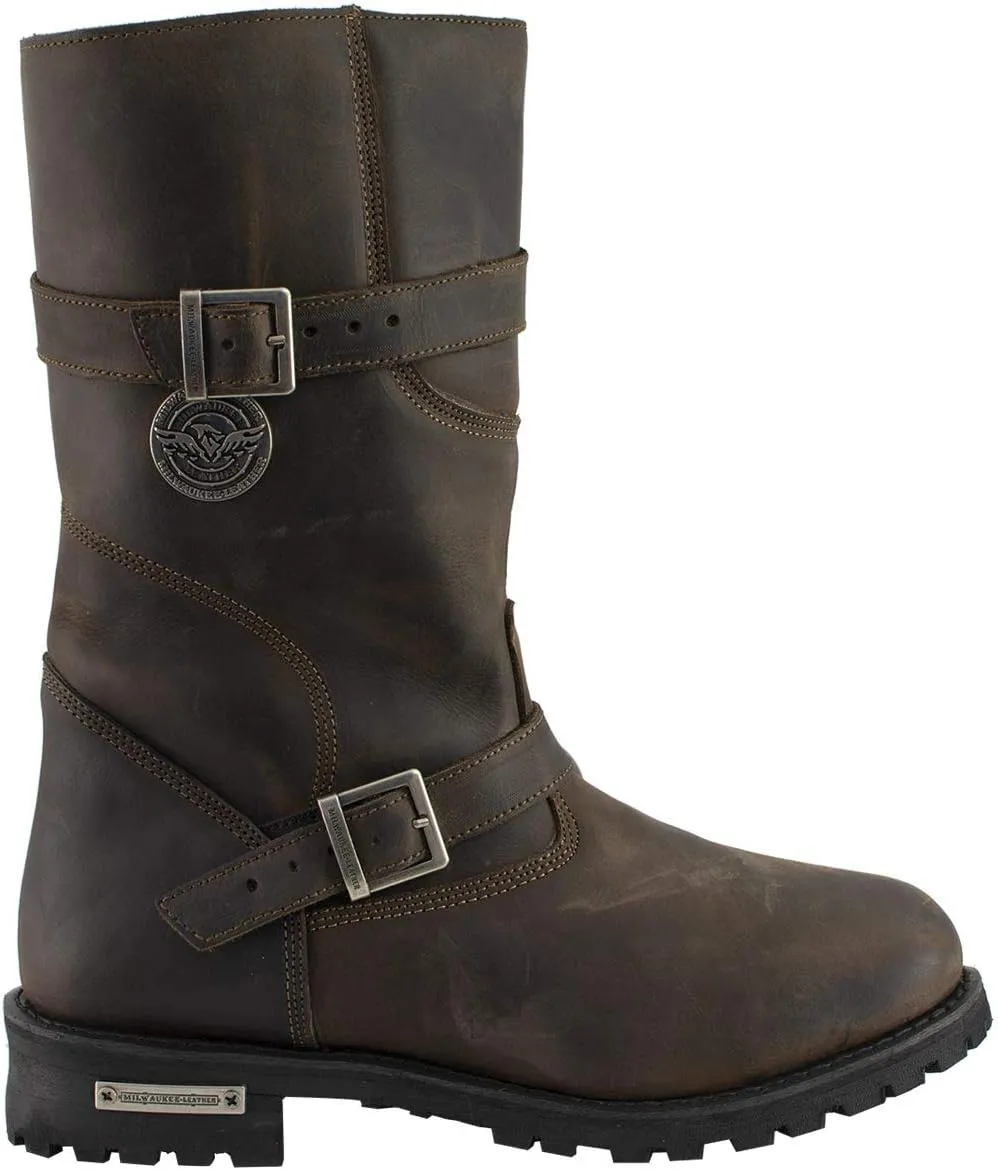 Milwaukee Leather MBM9063 Men's Classic Distressed Brown Leather Motorcycle Engineer Riding Biker Boots - 11