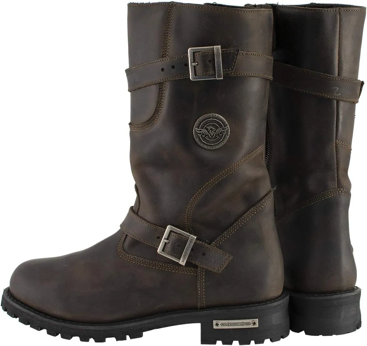 Milwaukee Leather MBM9063 Men's Classic Distressed Brown Leather Motorcycle Engineer Riding Biker Boots - 11