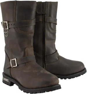 Milwaukee Leather MBM9063 Men's Classic Distressed Brown Leather Motorcycle Engineer Riding Biker Boots - 11