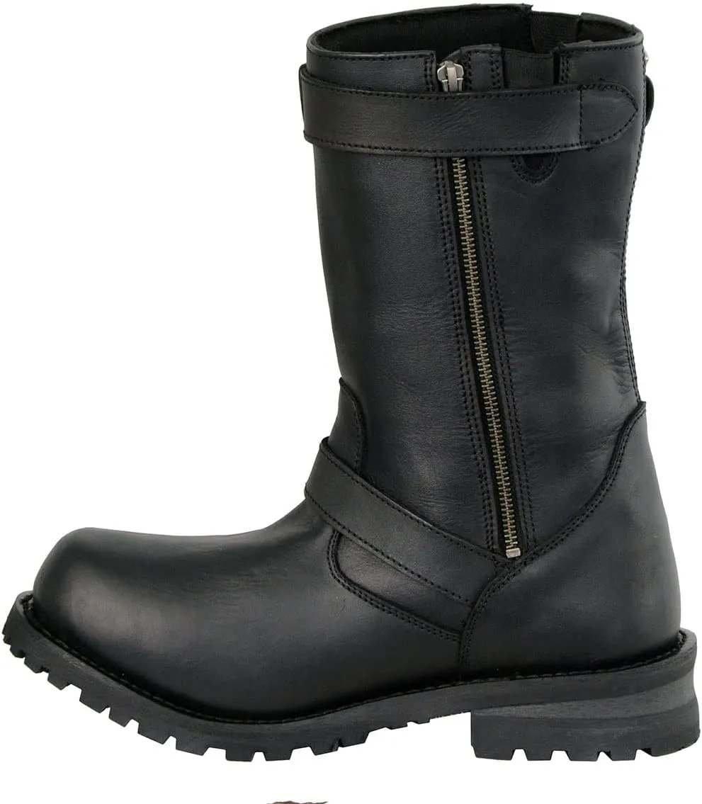 Milwaukee Leather Men's Black 11-Inch Classic Engineer Motorcycle Leather Boots MBM9020