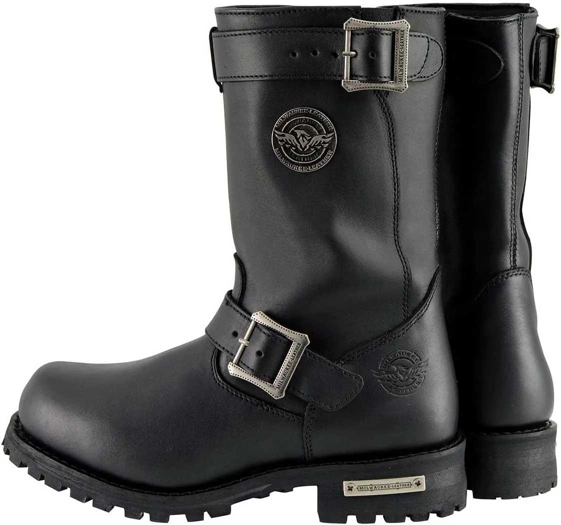 Milwaukee Leather Men's Black 11-Inch Classic Engineer Motorcycle Leather Boots MBM9020