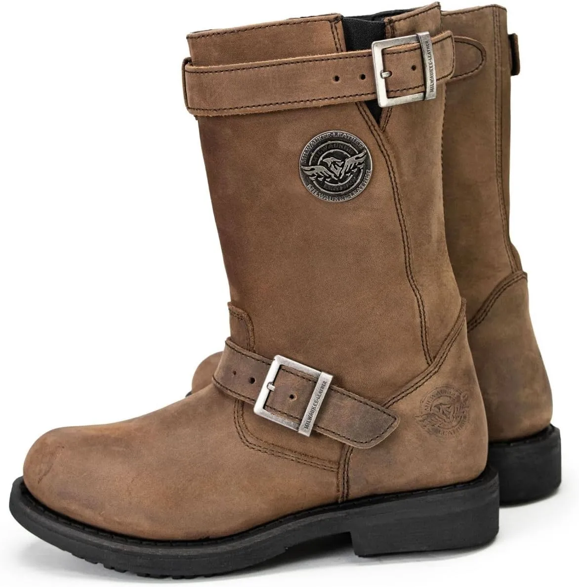 Milwaukee Leather Women's Classic Engineer Motorcycle Leather Rider Boots - 7.5