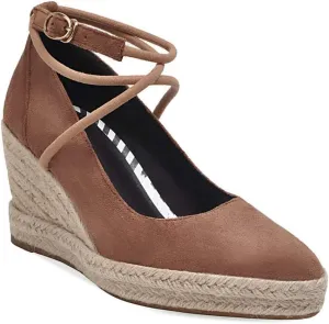 MIOKE Women's Espadrille Wedge Sandals Pointed Toe Ankle Strappy Chunky Platform High Heel Dress Shoes