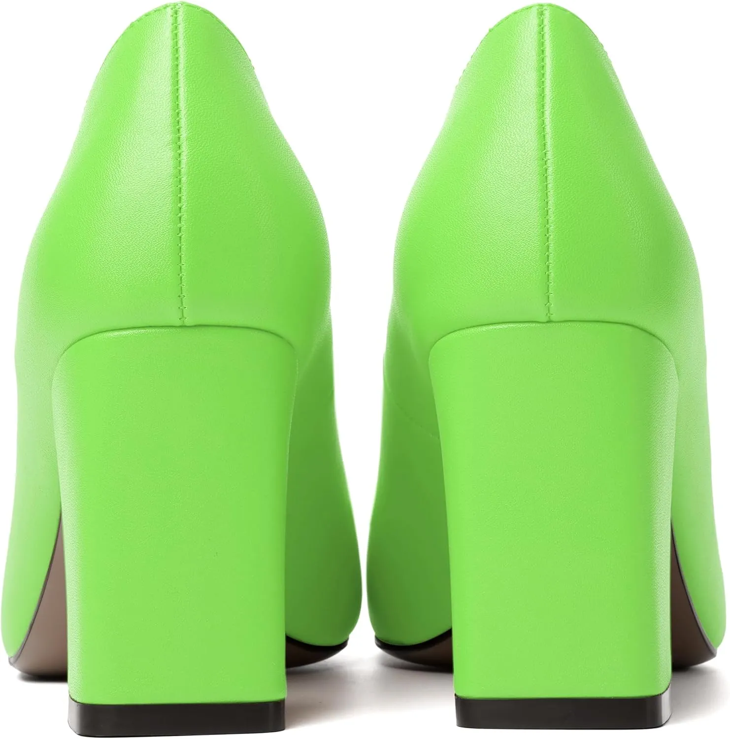 MODENCOCO Womens Sexy Formal Matte Slip On Square Toe Work Block High Heel Loafers Shoes 3.5 Inch