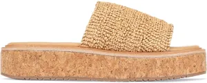 Monrovia Platform Sandals Women – Raffia Espadrilles Slip On Slides, Comfortable Summer Wedge Sandals, Straw Beach Shoes 2025