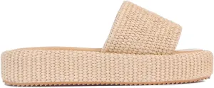 Monrovia Platform Sandals Women – Raffia Espadrilles Slip On Slides, Comfortable Summer Wedge Sandals, Straw Beach Shoes 2025