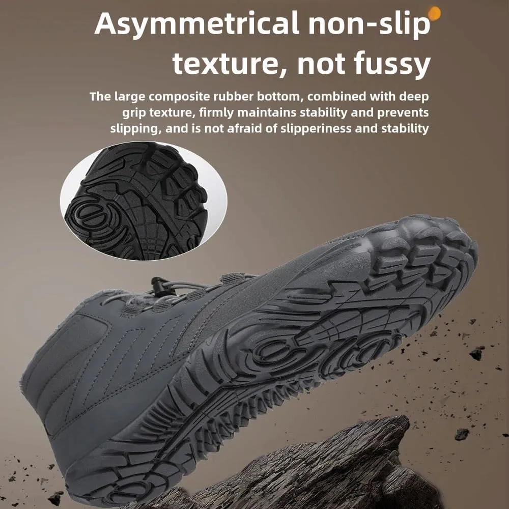 New Winter Glacia Barefoot Shoes, 2025 Barefoot Shoes for Men Women Wide Feet Waterproof Non-Slip Warm Walking Shoes