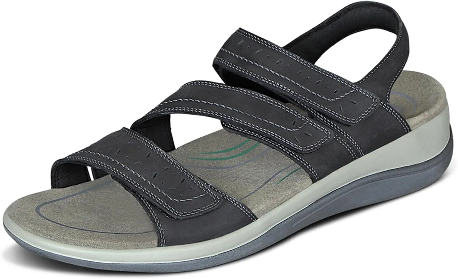 Orthofeet Women's Orthopedic Leather Adjustable Naxos Sandals
