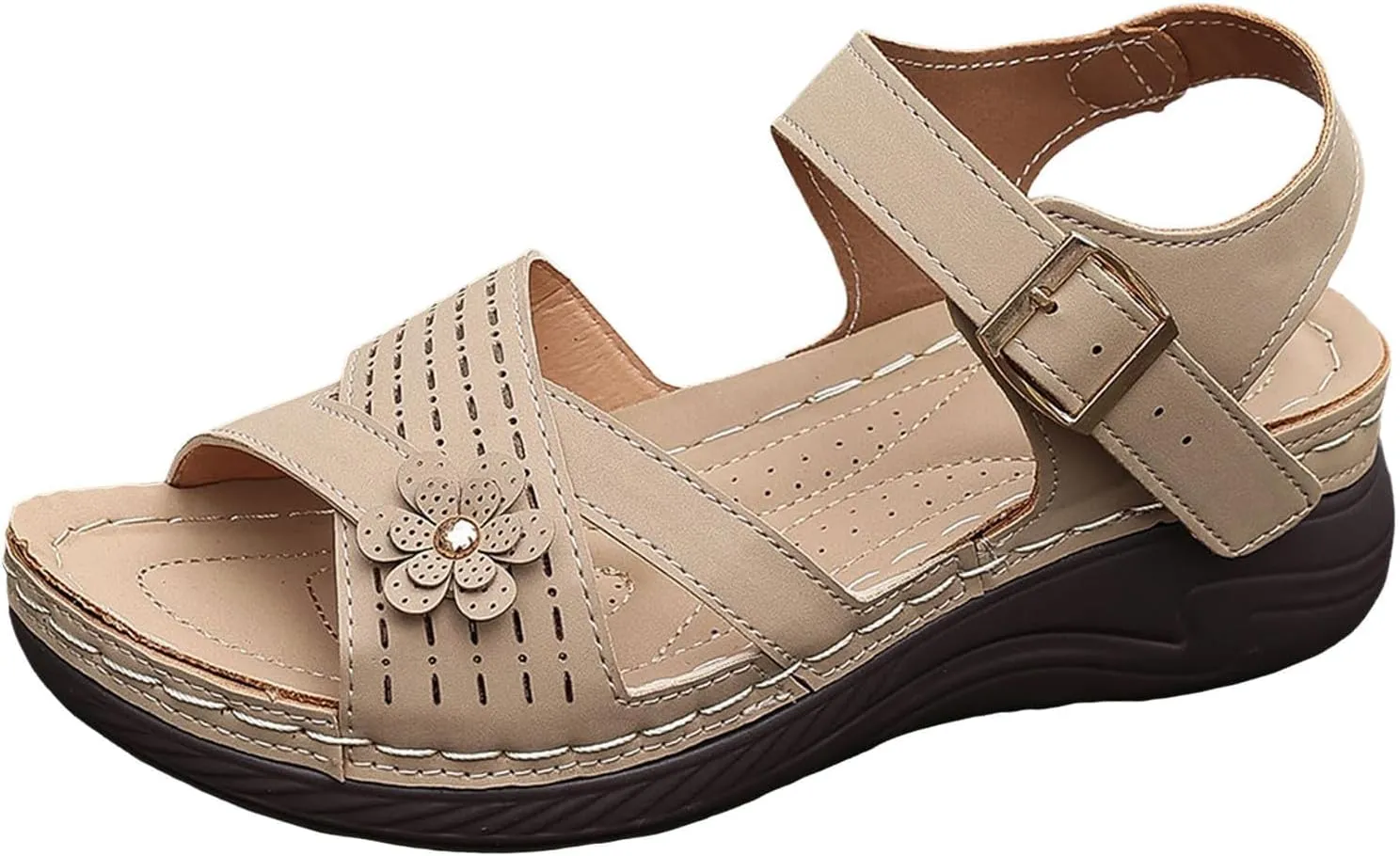 Orthopedic Sandals for Women Dressy Arch Support Comfortable Sandals Wedge Orthotic Walking Sandal Open Toe Casual Outdoor Shoes