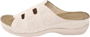 Orthopedic Sandals for Women Slip On Walking Slippers with Arch Support Cushion Platform Dressy Summer Flip Flops Wedge Comfortable Footbed Casual Damping Sole Support Low Heel Shoes
