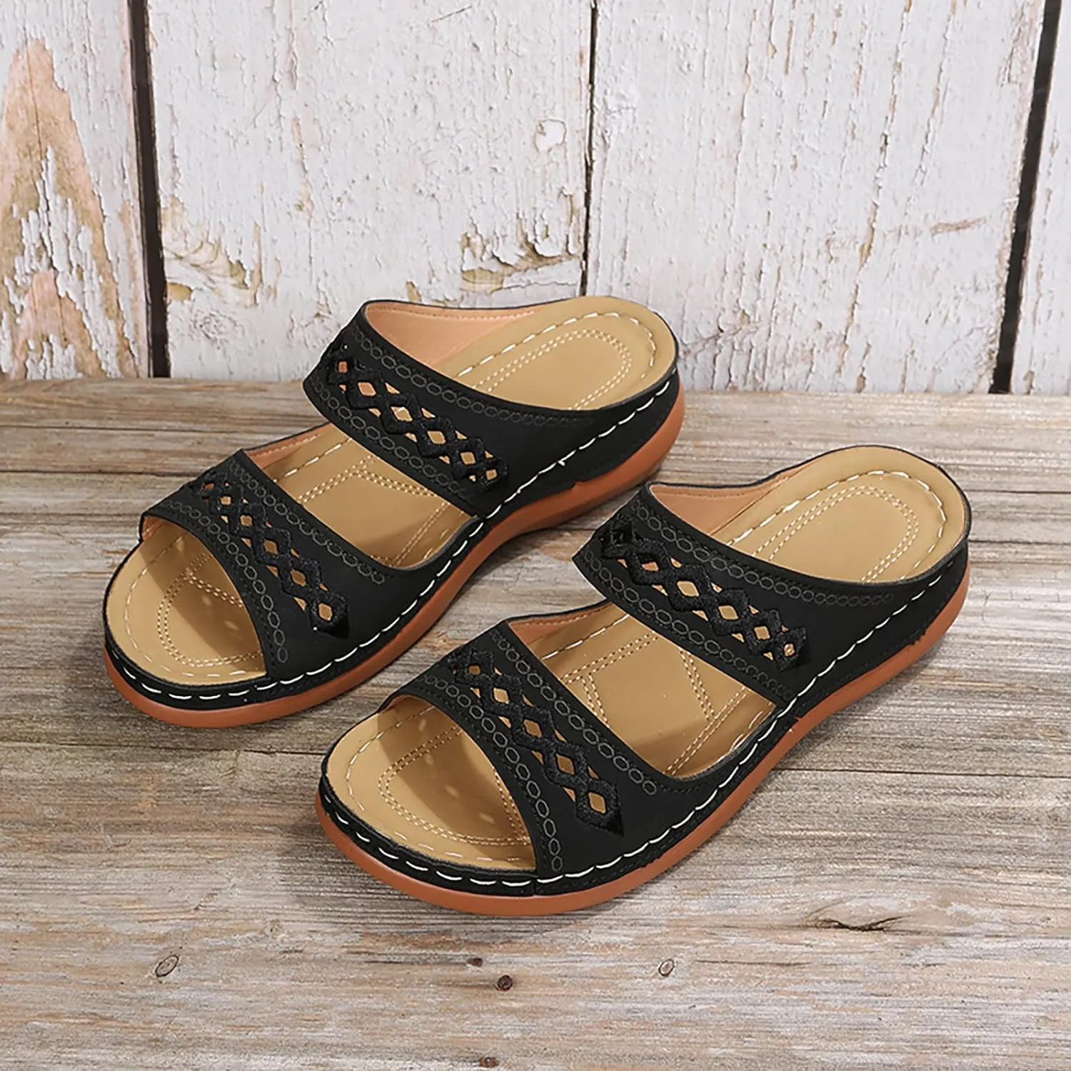 Orthopedic Sandals For Women,Women's Sandals Wedge Massage Roman Casual Sandals Women's Slide Gladiator Sandals For Women Wedge