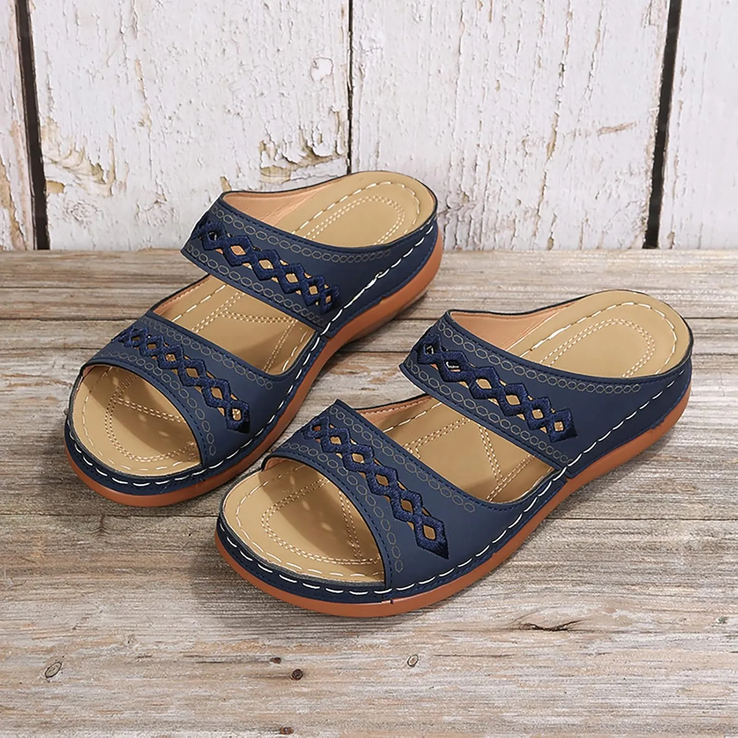 Orthopedic Sandals For Women,Women's Sandals Wedge Massage Roman Casual Sandals Women's Slide Gladiator Sandals For Women Wedge